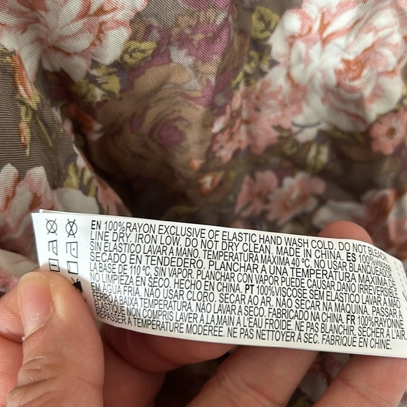 Forever 21 Brown Floral Cut Out Puff Long Sleeve Tie Neck Mini Dress - Picture 14 of 15